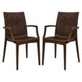 Kd Americana 35 x 16 in. Weave Mace Indoor & Outdoor Chair with Arms, Brown, 2PK KD3036430